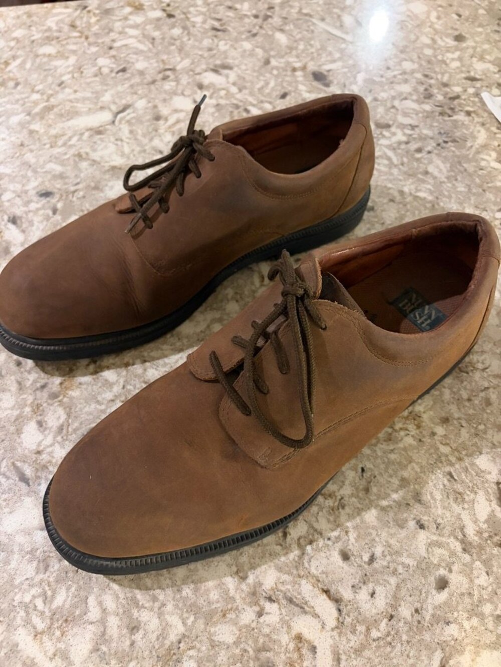 Nunn Bush Brown Nubuck Leather Oxford Shoes Men's Size 14M Comfort Lace Up